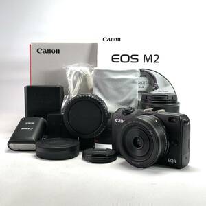 1スタ Canon EOS M2 EF-M 18-55 IS STM EF-M 22 STM Kit キヤノン ミラーレス カメラ 動作OK 良品 1円 24D ヱOA4