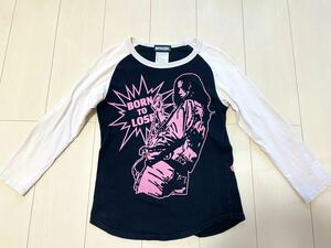 HYSTERIC GLAMOUR ヒステリックグラマー　ギターガール ロゴ　ラグラン　七分袖　人気ガール　ロンT　　Tシャツ　シャツ　 NO22987