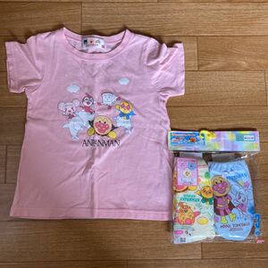 95サイズ☆アンパンマン☆フワリーと雲の国☆パンツ☆カラーショーツ☆女の子☆未使用☆二枚セット☆オマケ→Tシャツ