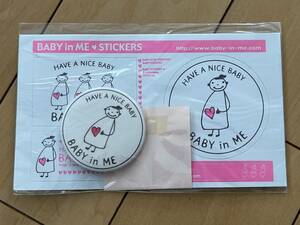 ◆ BABY in ME STICKERS マタニティマーク ベイビーインミー マタニティ 缶バッジ シール ステッカー バッヂ ＜未開封＞ 30771