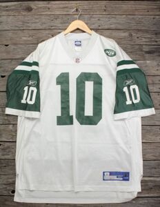 リーボック製 NFL NY JETS ＃10 Chad PENNINGTON フットボールジャージ 白×緑 表XL