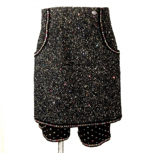 シャネル CHANEL スカート サイズ38 M P57491 - 黒×マルチ レディース 美品 ボトムス