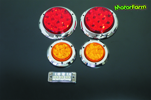 Motor Farm (モーターファーム) 汎用 LEDテールランプセット(L) メッキリング