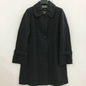 SANYO 三陽商会 ステンカラーコート ロングコート ブラック系 Size 9[N9970]