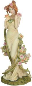 アールヌーボー アルフォンス ミュシャ 春 女性置物彫刻美術妖精フェアリーインテリア洋風オブジェ彫像