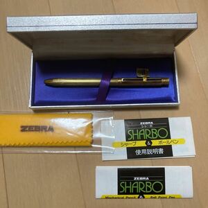 初代シャーボ 18k 多機能ペン ツイスト式 シャーペン ボールペン 当時価格15000円 箱付き クロス付き