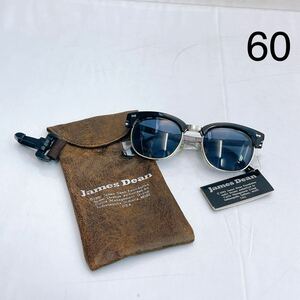 3SB84 【未使用】James Dean ジェームスディーン サングラス ES-002 黒 ソフトケース付きファッション現状品