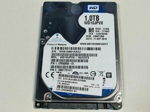 【ジャンク】WD 1TB(1000GB) HDD WD10JPVX-16JC3T3 2.5インチ 9.5mm厚 CrystalDiskInfo注意判定【AAUJ】