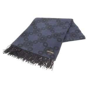 CHROME HEARTS クロムハーツ BLANKET THROW CHNMLE NVY 総柄 シルク ブランケット ネイビー ※国内ギャランティ付き