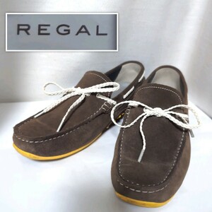 MO■REGAL リーガル ドライビングシューズ メンズ 23 1/2(23.5cm) NC3J 954R スウェードローファー ダークブラウン モカシンシューズ 紳士