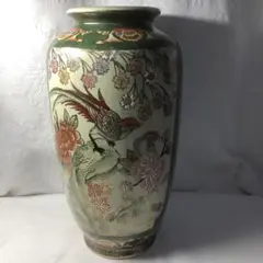 【希少品】　中国陶磁器　花鳥文　花瓶　古物　置物　アンティーク　時代物