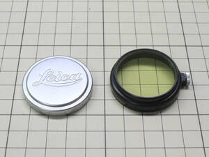 【17】Leitz UVa Filter A36 FIOLA Black ライカ UVa フィルター A36 黒 エルマー 50mm用 クロームタイプ36mm　レンズキャップ付き