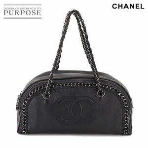 未使用 展示品 シャネル CHANEL ラグジュアリーライン チェーン ミニ ボストン ハンド バッグ レザー ブラック A31405 ココマーク 90212670