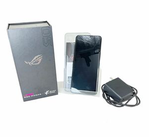 ☆ASUS エイスース スマートフォン ROG Phone5 12G 128B 本体 コード 充電器 カバー 箱 台湾のPCメーカー 通電未確認 海外製携帯