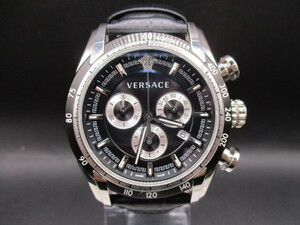 中古腕時計384【VERSACE】電池交換済 VEDB00118 ヴェルサーチ V-RAY クロノグラフ ブラック