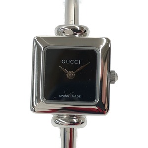 〇〇 GUCCI グッチ レディース腕時計 バングルウォッチ 1900L ブラック やや傷や汚れあり