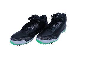 【未使用品】NIKE GOLF(ナイキゴルフ) ゴルフシューズ 黒 メンズ 27.0cm Air Jordan 3 Retro Golf ”Black Green Glow” エアジョーダン3