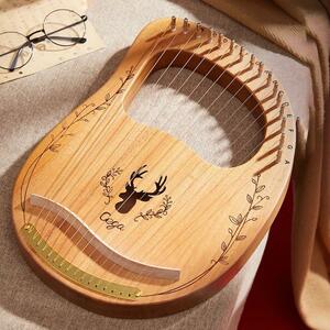 ライアーハープ 16弦 木製 初心者向け 弦楽器 ナチュラル