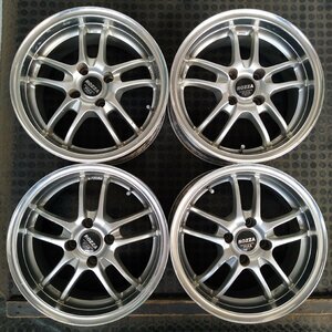 管理番号：S8-98【4本価格】【15x7J 4x100 ET+35 ハブ73】PIAA ROZZA・シビック,ロードスター コンパクトカー等・直接引取可能