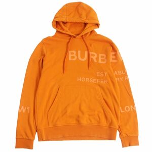 美品□BURBERRY/バーバリー 8040728 ホースフェリー ロゴデザイン プルオーバー スウェットパーカー/フーディー オレンジ XS 正規品 メンズ