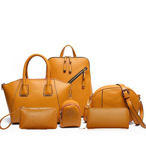 レディーストートバッグ ６点セット 女性用鞄 PU レザーバッグ かばん リュック ショルダー 財布 ウエストバッグ