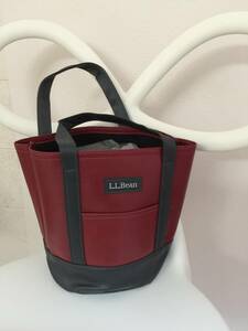 L.L.Bean×LEE☆上質リッチなレザー調・トートバッグ☆人気の丸底☆新品