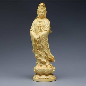 推薦 仏教美術 木彫仏像 精密細工 開運風水 観音菩薩像 ッゲ 彫刻工芸品