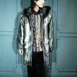 *SPECIAL ITEM* USA VINTAGE KOMITOR PAINT DESIGN LEATHER MODS COAT/アメリカ古着ペイントデザインレザーモッズコート