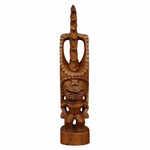 ティキの木彫り アクア コナ モデル 50cm 木製スワール無垢材 【ハワイアン雑貨 TIKI木彫り オブジェ ティキの置物】YSA-350147
