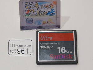 ◆カメラ0961◆ コンパクトフラッシュ（CFカード）16GB SanDisk サンディスク Used ～iiitomo～