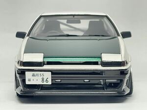 1/24 アオシマ カーブティッククラブAE86 トレノ　ドリキン風　ボンネット(2種類付属)、リトラ開閉可！ 完成品