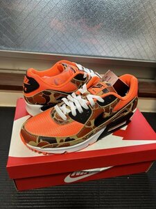 1円スタート 新品未使用 NIKE AIR MAX 90 ORANGE CAMO オレンジカモ US8.5 26.5cm dunk sb AF1 jordan fragment atmos