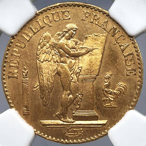 ★TOP6★ MS64 1876 エンジェル フランス 20フラン エンゼル 金貨 ゴールド NGC アンティーク コイン 硬貨 貨幣 パリ
