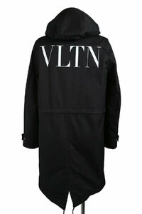 VALENTINO / 美品 VLTN プリント / デニム モッズコート / size 44 (BLACK) 国内正規 ヴァレンティノ ガラヴァーニ