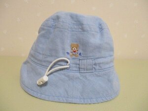 Ω 　ミキハウス　FIRST　Ω★46㎝★ コットンベビー帽子　 ■　ブルー