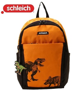 SALE値下【最安値宣言】■schleich《シュライヒ》恐竜柄 リュックサック15L イエロー《ティラノサウルス キーホルダー付》■遠足/通園/学童