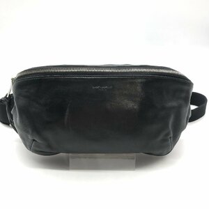 1円 良品 SAINT LAURENT サンローラン レザー クラシック ボディ ウエスト バッグ ブラック a2734