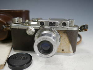 ◆Leica【Ⅲa】Leitz Elmar f=5cm 1:3.5 Ⅲfの革ケース・説明書付属 バルナック ライカ 3a