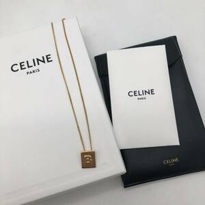 CELINE セリーヌ ネックレス アルファベット プレート ゴールド アクセサリー P1368