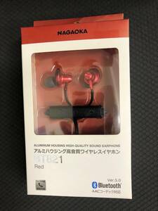 NAGAOKA ワイヤレスイヤフォン　BT821RD 　Bluetooth　Ver.5.0　未開封
