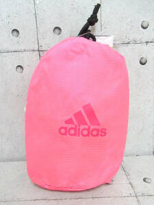 未使用保管品 adidas アディダス ポケッタブル ダッフルバッグ 鞄 33L サイズ：55×28×28cm JH133 折り畳み コンパクト ピンク