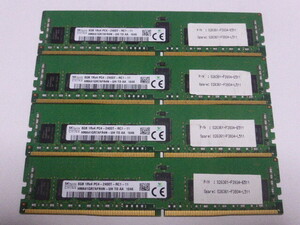 メモリ サーバーパソコン用 SK hynix DDR4-2400 (PC4-19200) ECC Registered 8GBx4枚 合計32GB 起動確認済です HMA41GR7AFR4N-UH⑦