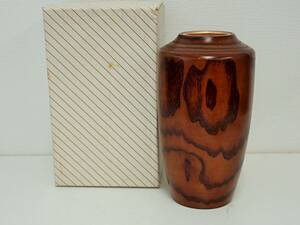 木製　花生　紙箱　未使用保管品/花器　花入　花瓶　K2115
