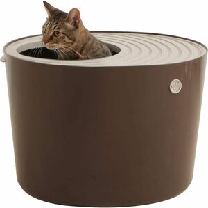 アイリスオーヤマ システムトイレ用 上から猫トイレ システムタイプ (飛び散らない) ブラウン 230×265mm