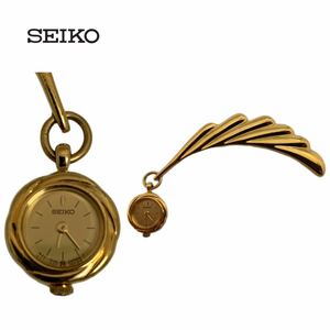 SEIKO VINTAGE セイコー ヴィンテージ MADE IN JAPAN 日本製 アクセサリー ブローチ時計 ブローチウォッチ ゴールド 不動品 アーカイブ