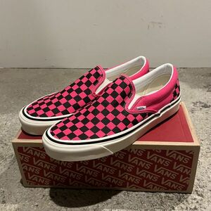 未使用 箱付き VANS バンズ Classic Slip-On 9 クラシック スリッポン チェッカー 10.5 28.5cm ピンク US企画