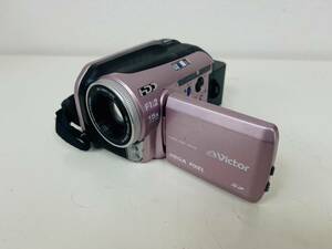 【K-28433】Victor ビデオカメラ MEGAPIXEL GZ-MG40P 15×OPTICALZOOM /AF F1.2 ピンク 通電未確認 ビクター ハンディ 付属品なし