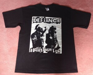DEFIANCE Tシャツ Youth-Lサイズ 黒 未着用品 PDX HARDCORE PUNK ハードコアパンク Casualties The UNSEEN POGO77 Oi!
