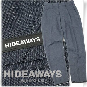 新品1円～★定価1.5万 HIDEAWAYS NICOLE ハイダウェイ ニコル メンズ メッシュファブリック イージーパンツ 44 S ネイビー ◆1038◆