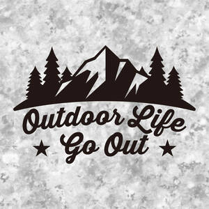 送料無料◆Outdoor Life Go Out カッティングステッカー◆ブラック｜20×13cm｜超防水 UVカット 屋外使用可【C037】